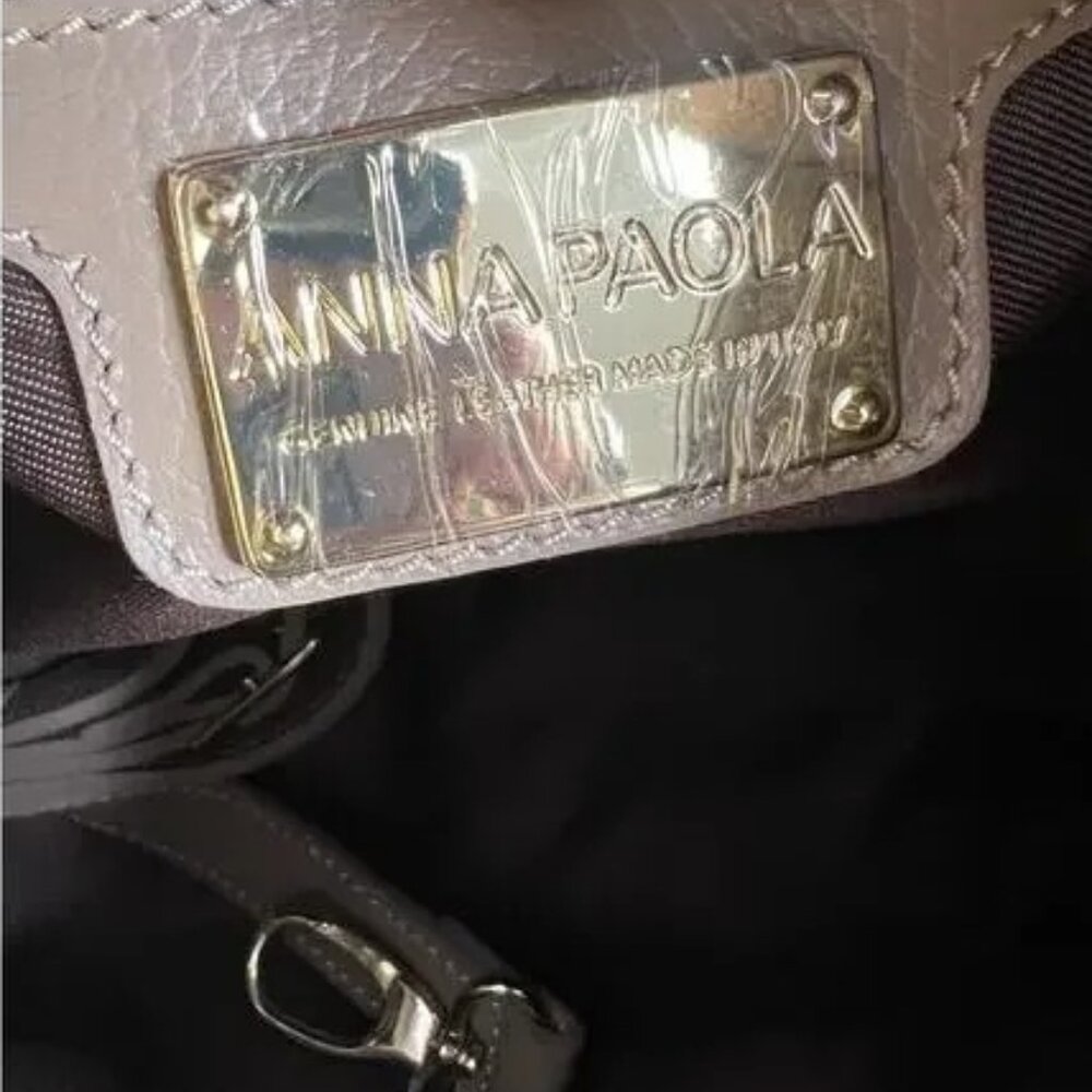 NWT Anna Paola Italian Leather & Suede Dual Handel Satchel + Crossbody Strap - Picture 6 of 9